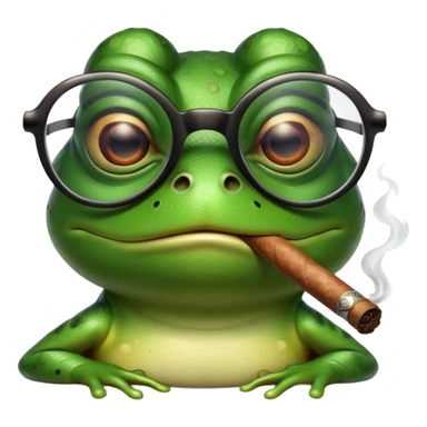 Frog wearing glasses smoking a cigar  sticker