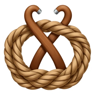 a sailor knot a rope to a metal hook sticker