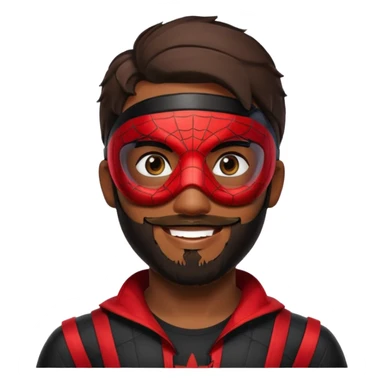 Miles Morales with beard, eye mask, low fade sticker