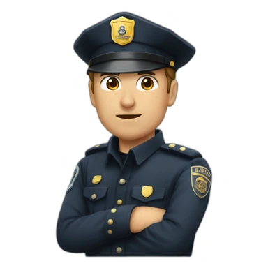 Policier qui arrête un bandit sticker