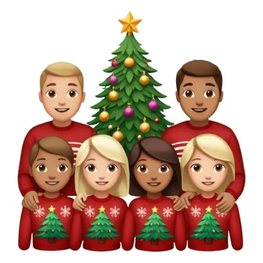 Merry Christmas emoji with my family photo sticker