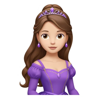 princess sofia the first with long hair with high ponytail sticker