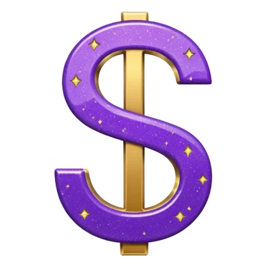 symbol money $ glitter purple sticker
