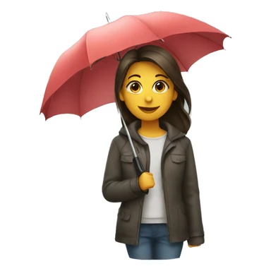 Girl with umbrella sticker