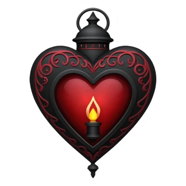 goth themed heart with a dark lantern sticker