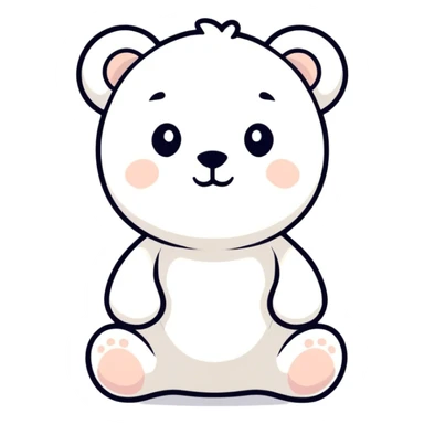Adorable white teddy bear  sticker
