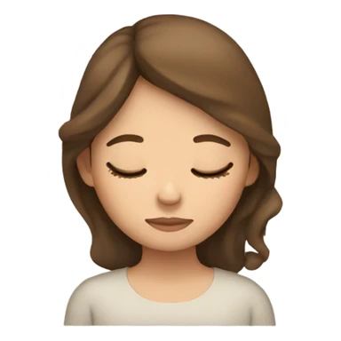 Sleeping girl with brown hair  sticker
