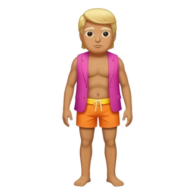 full body Trump standing in beach outfit sticker