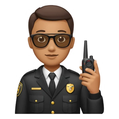 school security, sun glasses, holding walkie-talkie sticker