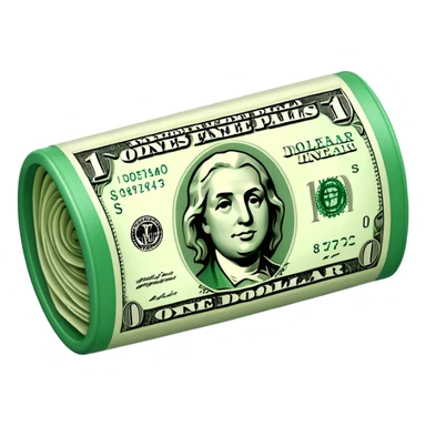 Money that is like a tube One dollar sticker