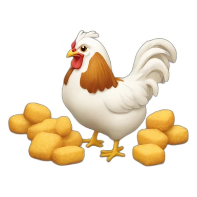 Poule qui mange des nuggets  sticker