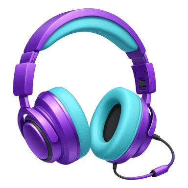 Glitter Purple and Cian headset sticker
