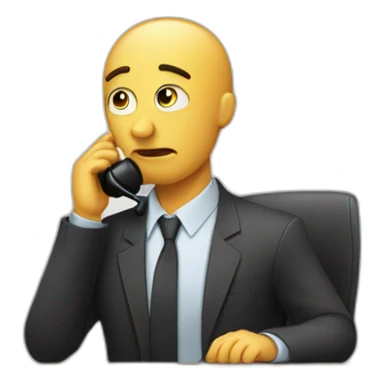 Sad Business analyst making a conf call sticker