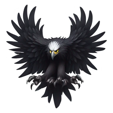 can you generate an ai defense logo representing a dark swarm of eagles' claws and wings? sticker