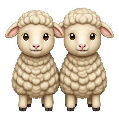 Two beige lambs sticker