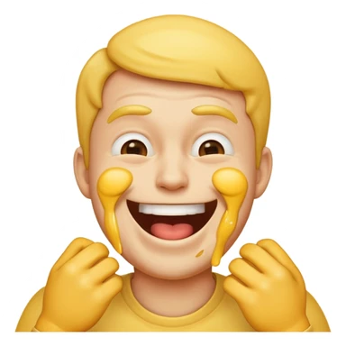 emoji guy choking himself laughing  sticker
