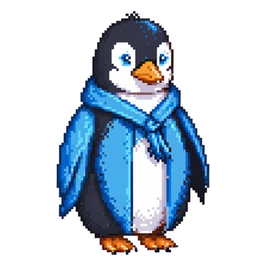 penguin as a wizened magic user with blue robe sticker