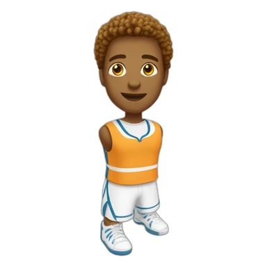 Ado blanc qui joue au basket sticker