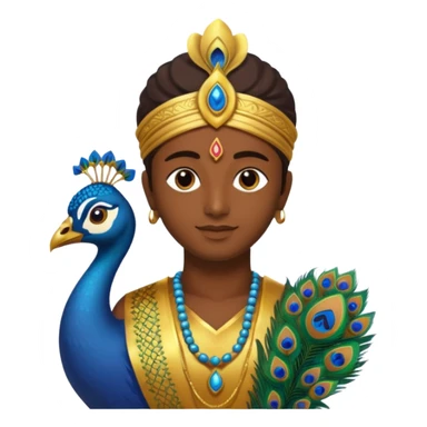 Murugan with vel and peocock at back sticker