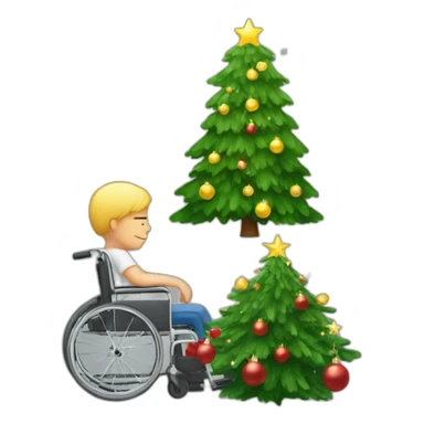 Disabled-person-next-to-christmas-tree sticker