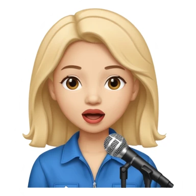 Gonemili Grace, avec micro qui chante sticker