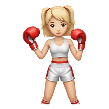 A bright girl in a boxer's stand with boxing gloves in her arms sticker