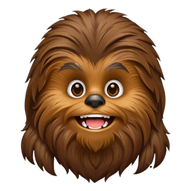 pero la cara de chewbacca en formato png con menos detalle y sonriente sticker