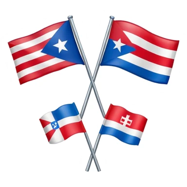 Puerto rican flag and dominican flag sticker