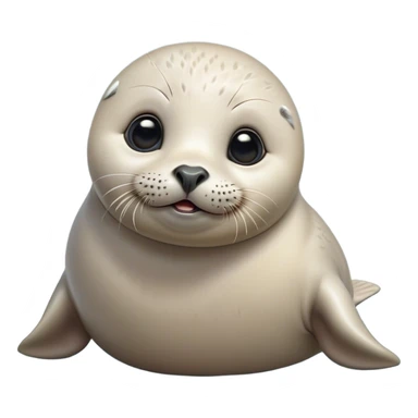 Cinematic Comical Baby Seal Portrait Emoji, Head tilted dramatically with an exaggeratedly surprised expression, featuring a round, plump body with wide, comically expressive eyes and a quirky, puckered face, Simplified yet hilariously expressive features, highly detailed, glowing with a slightly sassy polar glow, high shine, dramatic yet playful, stylized with an air of cheeky arctic mischief, soft glowing outline, capturing the essence of a meme-worthy baby seal that looks ready to give a playful side-eye into viral fame! sticker