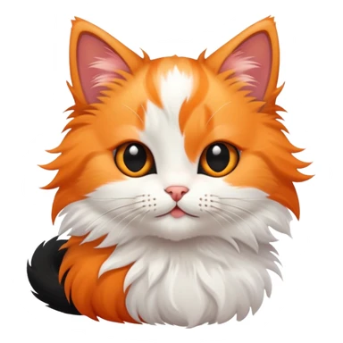 Kitten with black, orange and white colors sticker