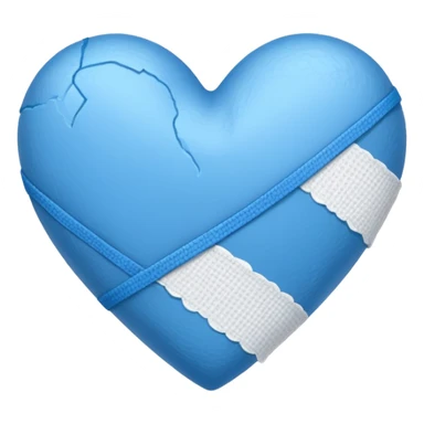 blue heart with bandage with it on sticker