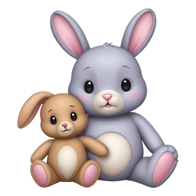 Cute bunny and teddy with magical background  sticker