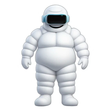 full body christmas michelin man snowman in vr headset sticker
