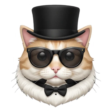 Cat with sunglasses and a top hat sticker