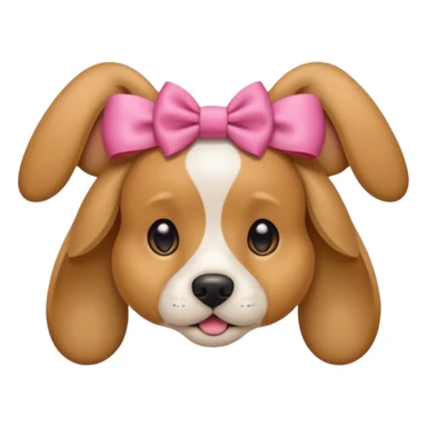 dog with a bow on its ear sticker