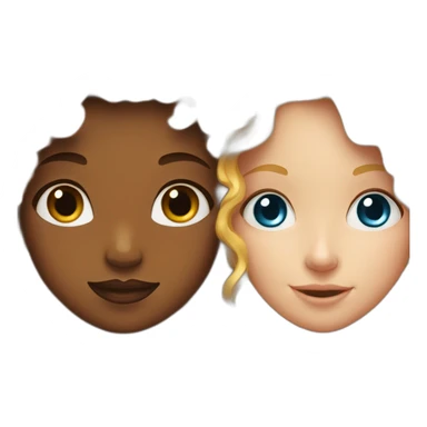 red-haired curly girl next to a blonde girl with blue eyes sticker
