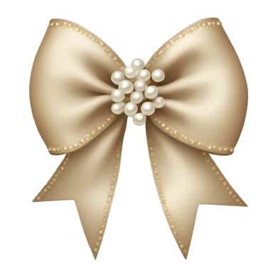 Beige Christmas bow with pearls sticker