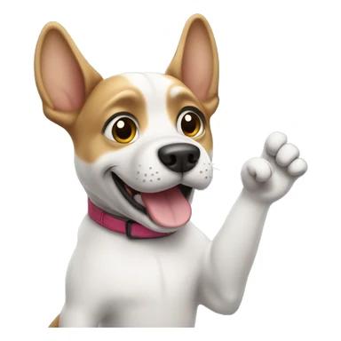 Dog waving hello sticker