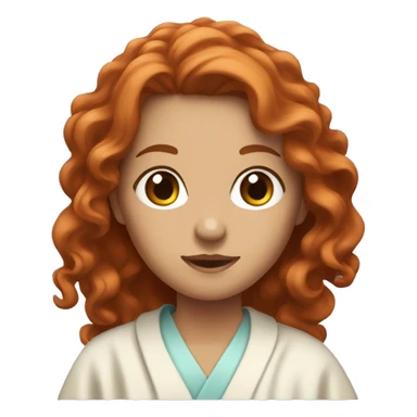 red-haired girl with long wavy hair in a robe sticker