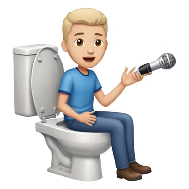 the head of a man inside a toilet singing sticker
