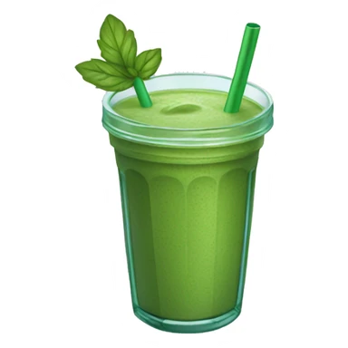 Green smoothie with glass straw sticker