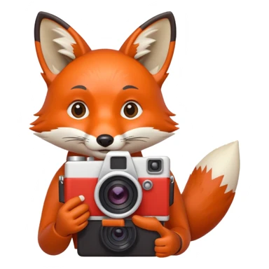 red fox white camera sticker