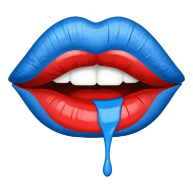 Blue kiss mark lip stain sticker