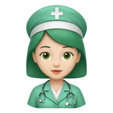 green dressed nurse sticker