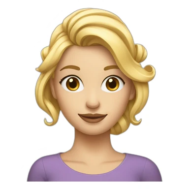 Fille blonde avec un chignon sticker
