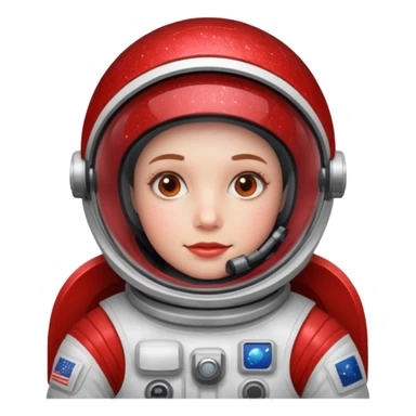 red glitter astronaut sticker