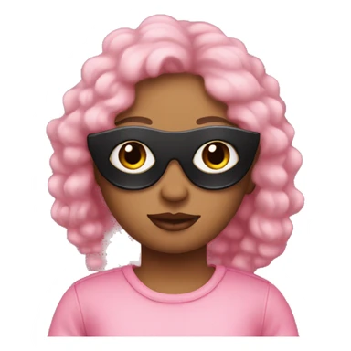 My Memoji with a pink to week on the jeans and eye mask under her eyes. Make it aesthtic and cosy sticker
