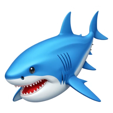 Un tiburón con zapatos azules por su aletas sticker