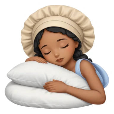 Black girl napping with bonnet sticker
