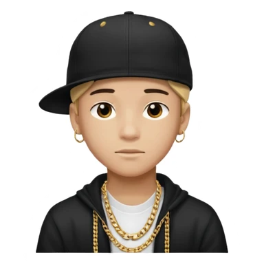 handsome boy with backside cap hip hop only neck  sticker